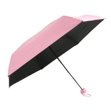 black gel coated 5 fold mini pocket capsule umbrella